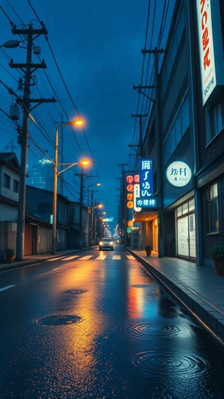 Rainy Night Reflections