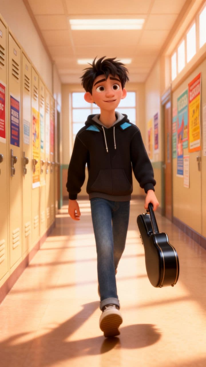 Guitar Case in the Corridor