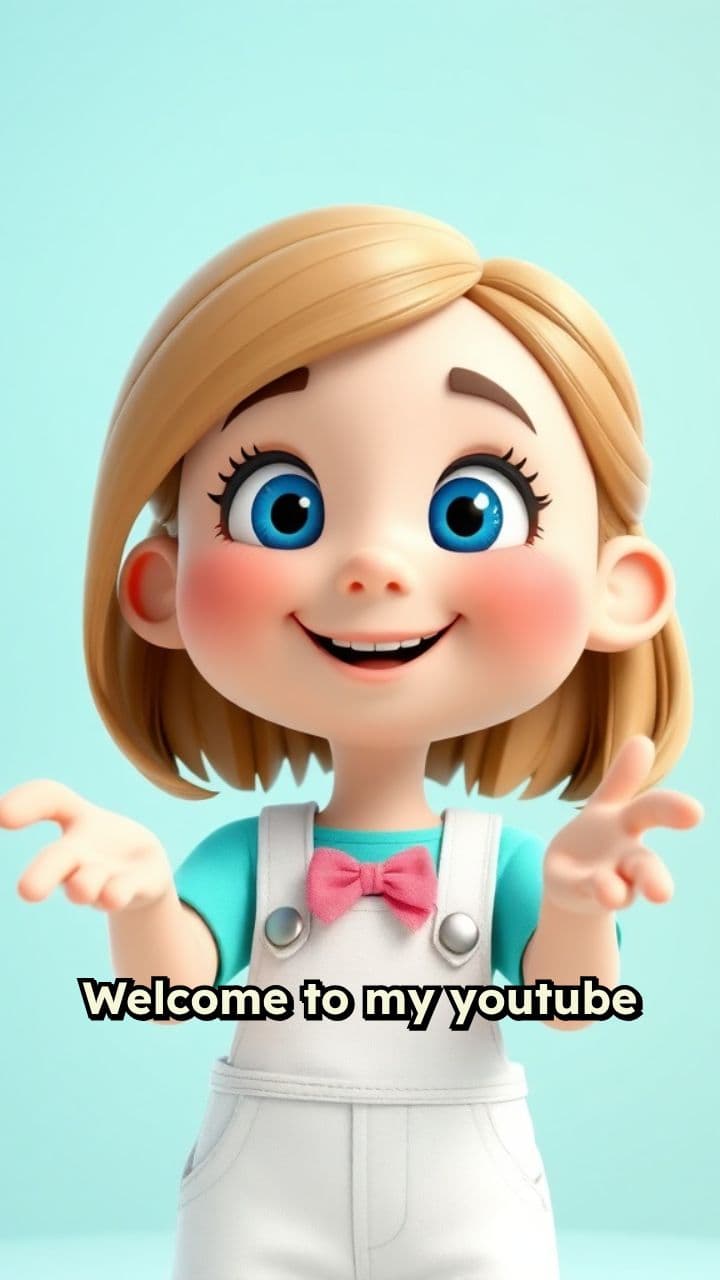 Creative 3D Girl Cartoon Character