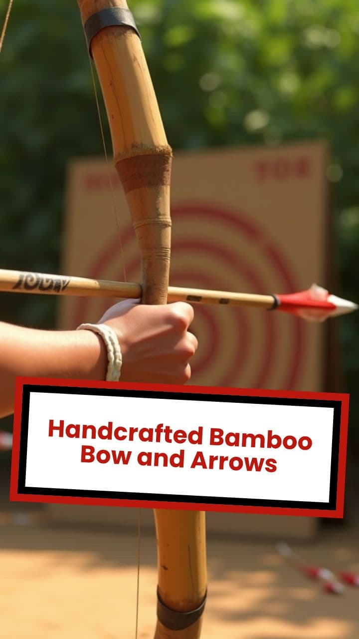 Handcrafted Bamboo Bow and Arrows