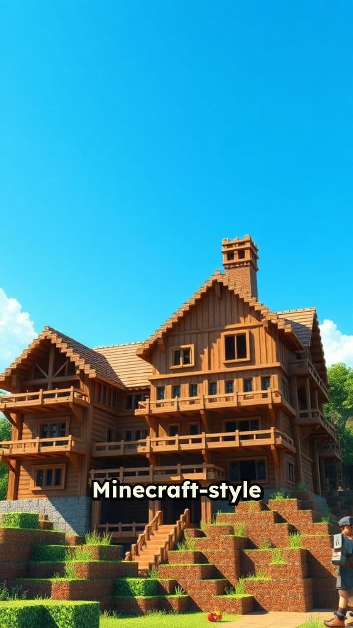 Timelapse of a Giant Wooden Mansion Build