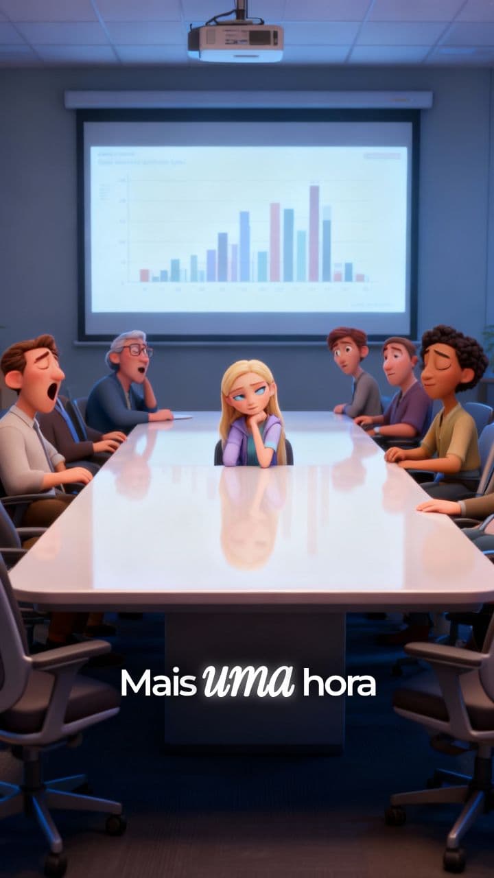 A reunião é longa… mas eu sumo rápido 💼👻