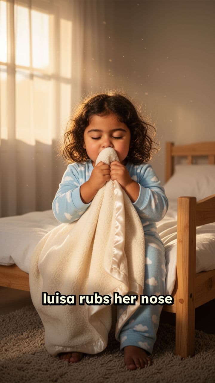 Luisa Rubs Her Nose with a Blanket
