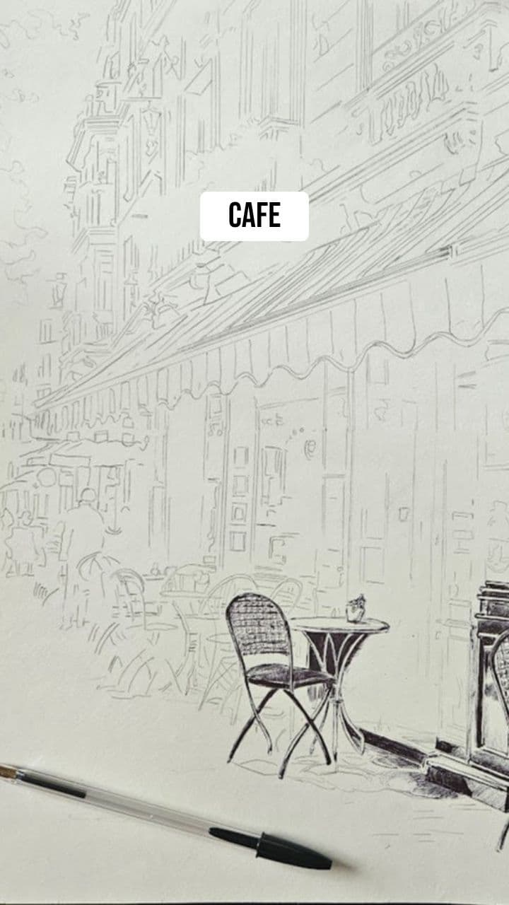 Cafe Drawing Progress