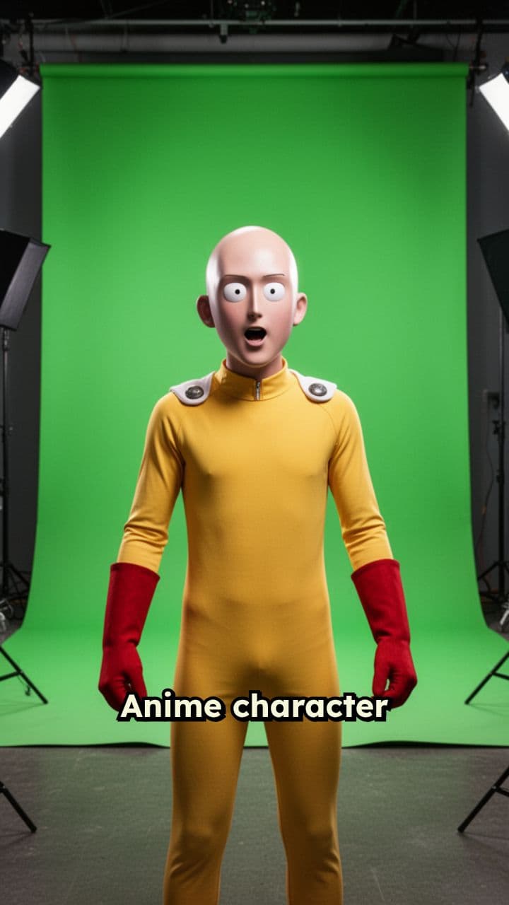 Saitama Explaining on Sofa