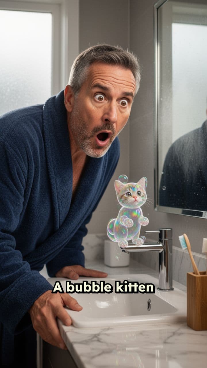 Bubble Kitten from the Bathroom Tap