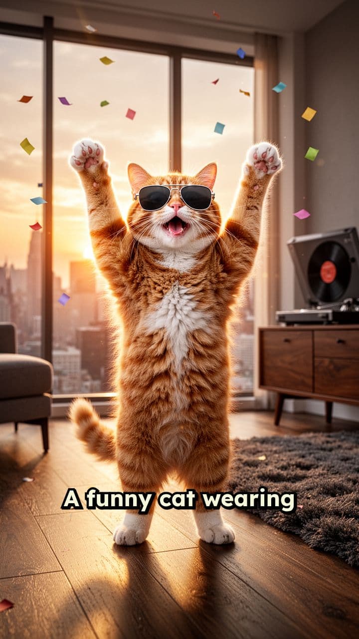 Sunglasses Cat Dance Party