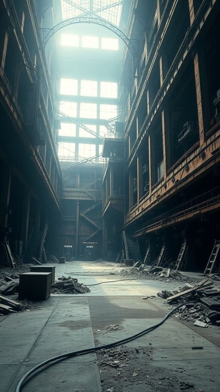 Темная индустриальная атмосфера ужаса