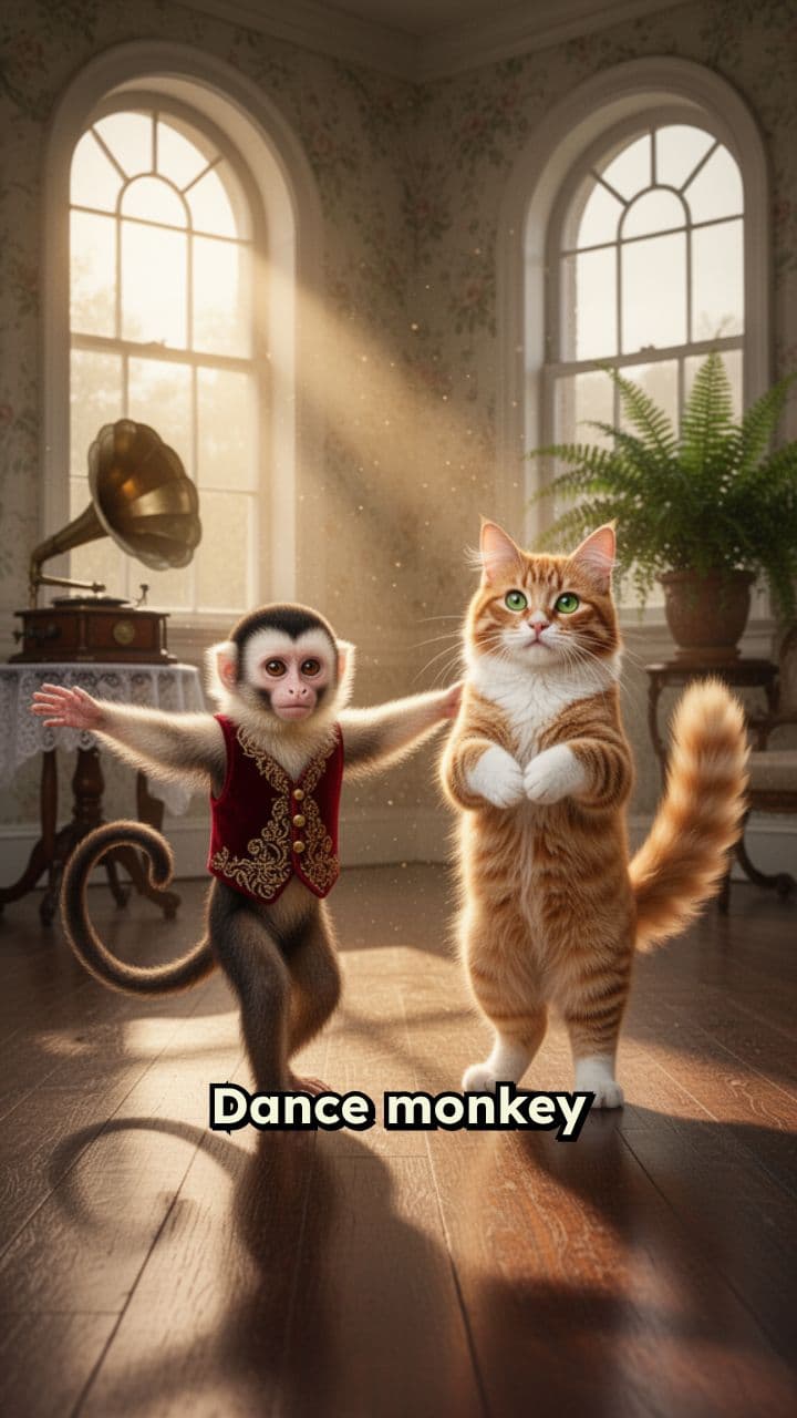 बंदर और बिल्ली का नृत्य