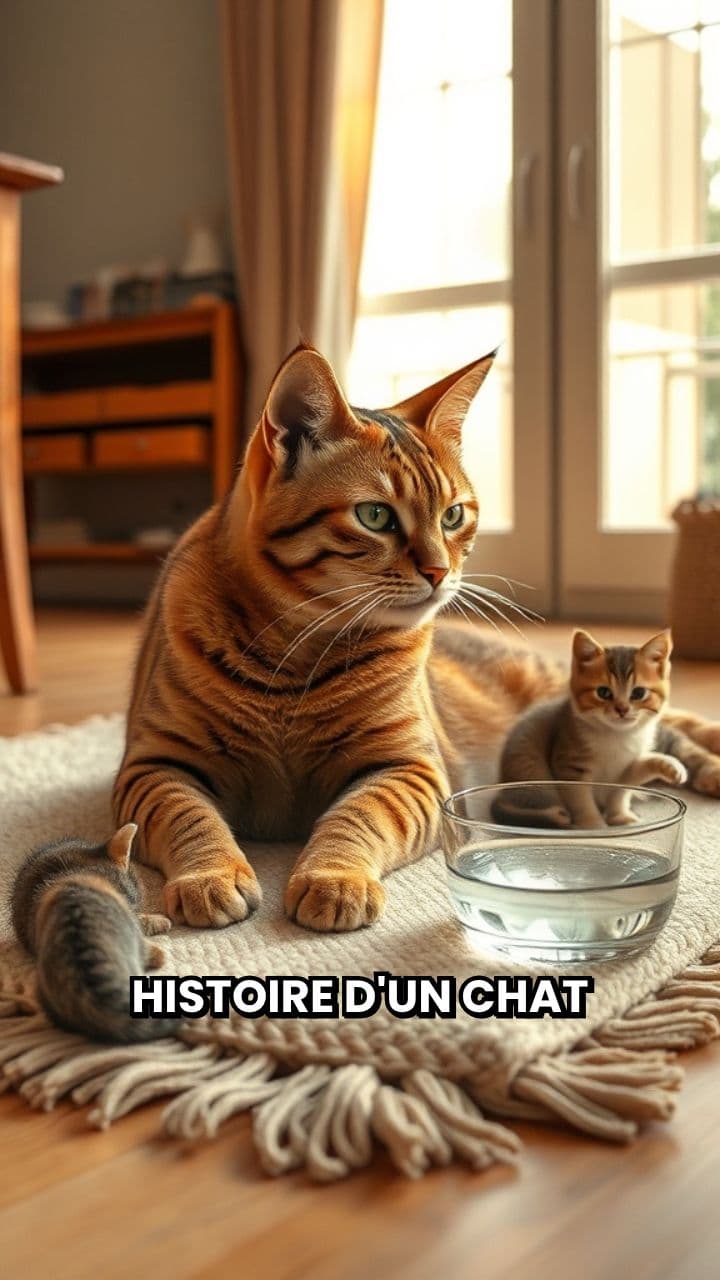 Le chat et ses petits en danger