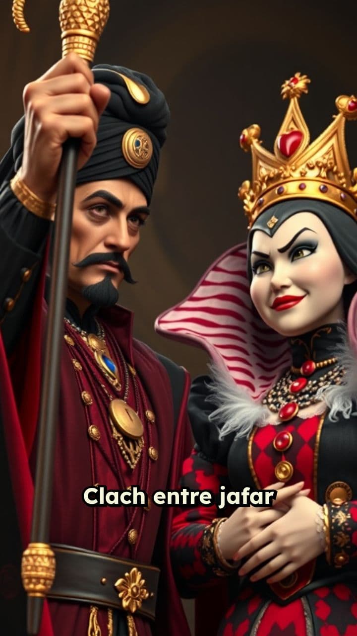 Confrontation entre Jafar et la Reine de Cœur