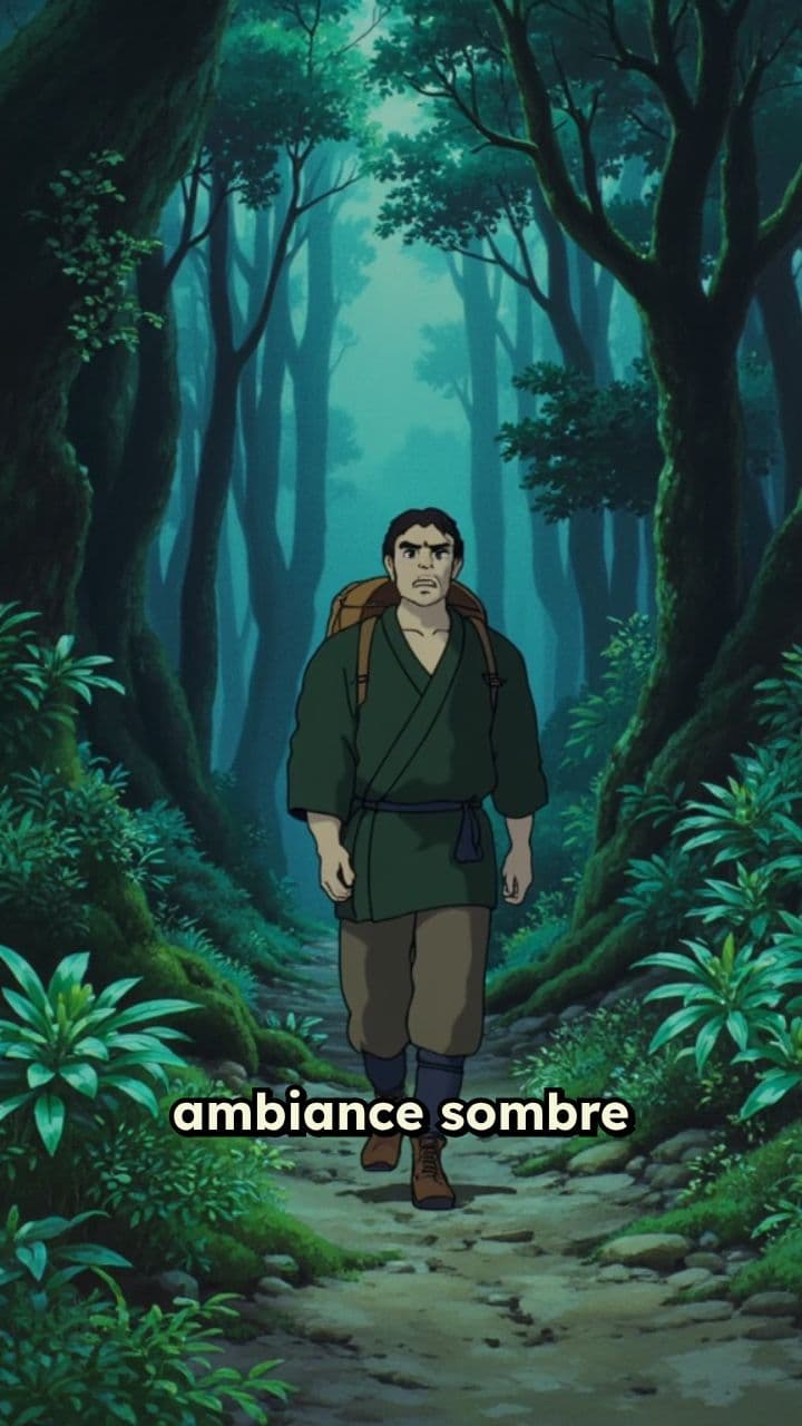 Marcheur solitaire dans la forêt