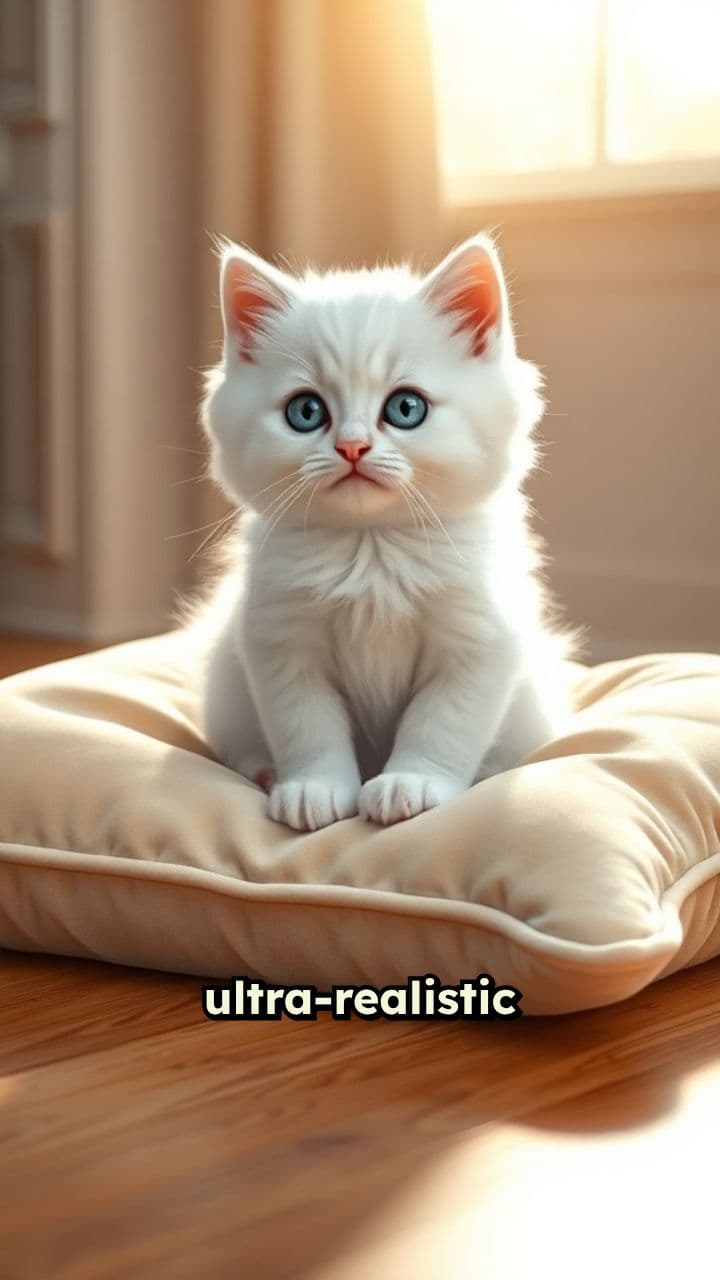 Fluffy Kitten in Sunlight