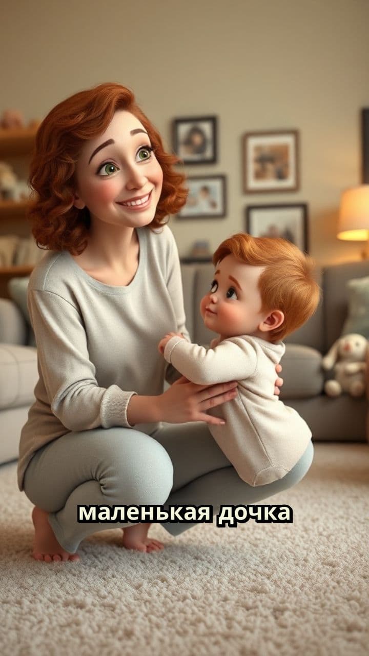 Момент нежности между мамой и дочкой