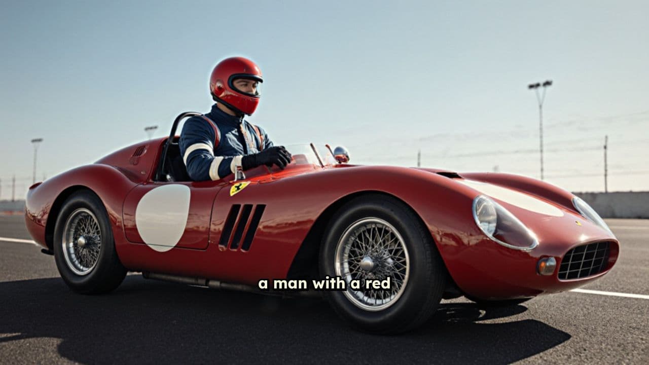 Red Helmet Racing in a Classic Ferrari