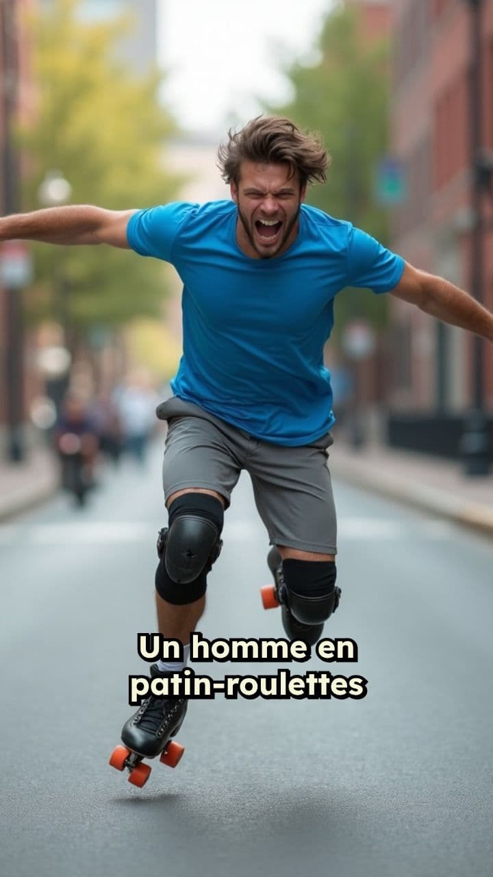 Chute spectaculaire en patin à roulettes