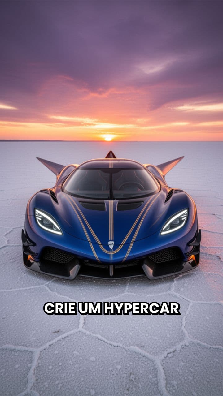 Hypercar Futurista em Alta Velocidade