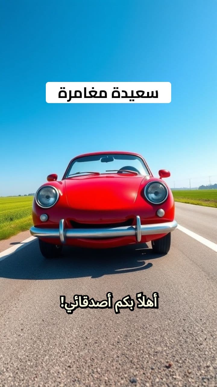 مغامرة السيارة الحمراء السعيدة