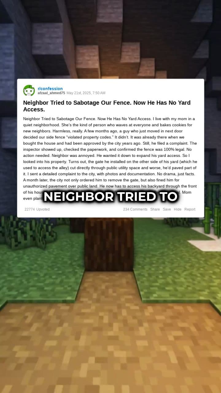 Neighbor's Sabotage Backfires on Him