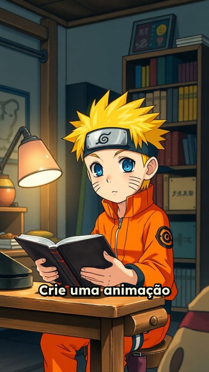 Naruto Estudando no Natal em Estilo Ghibli