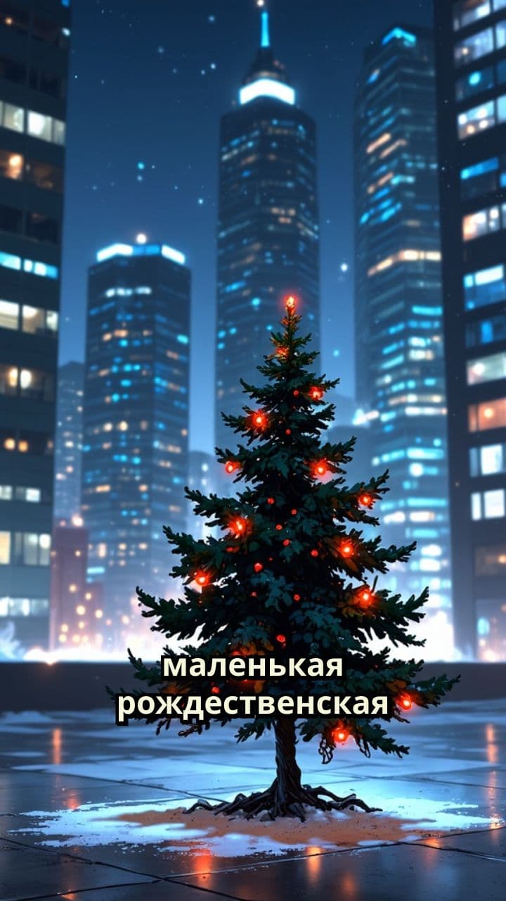 Грустная елочка в большом городе