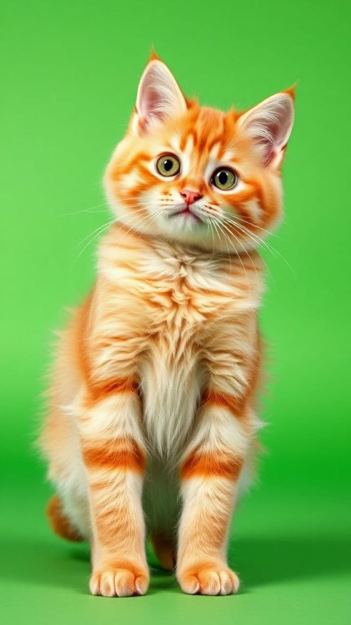 Fluffy Cat's Playful Poses