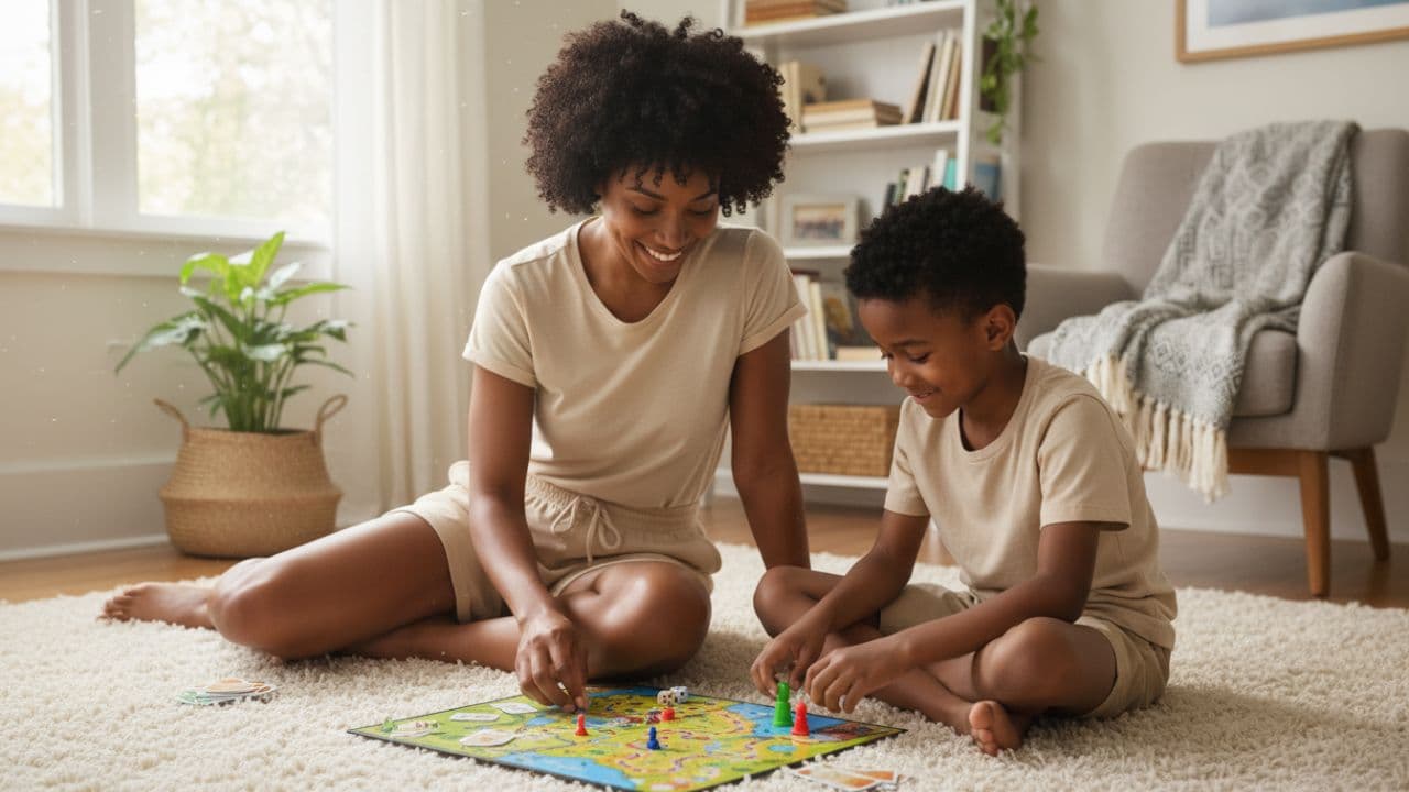 Mom and Son Bonding at Home