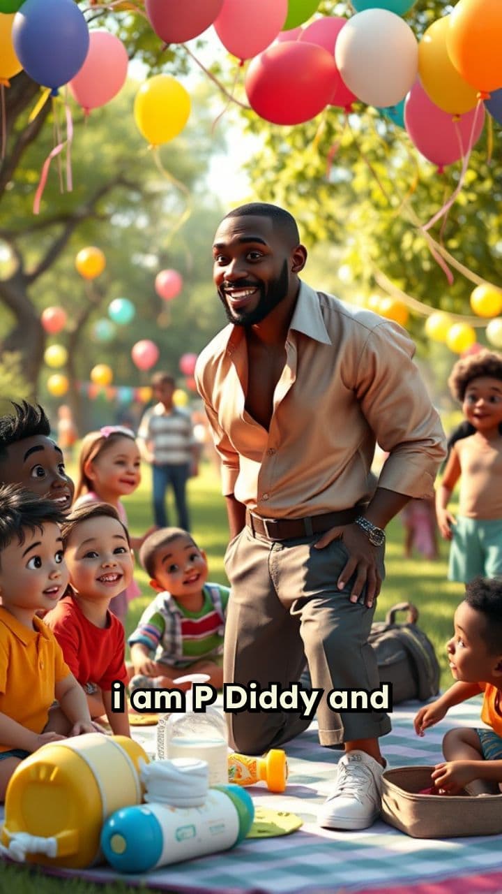 Diddy Party with Kids and Baby Oil