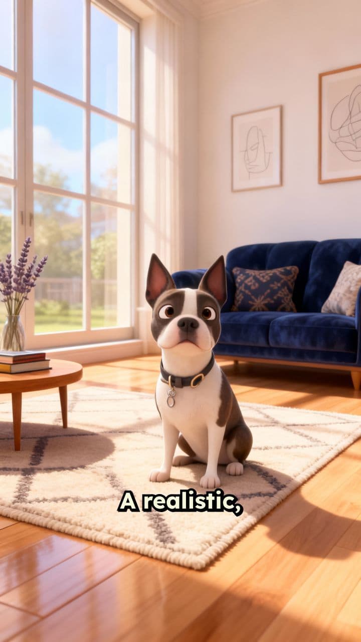 Calm Boston Terrier at Home