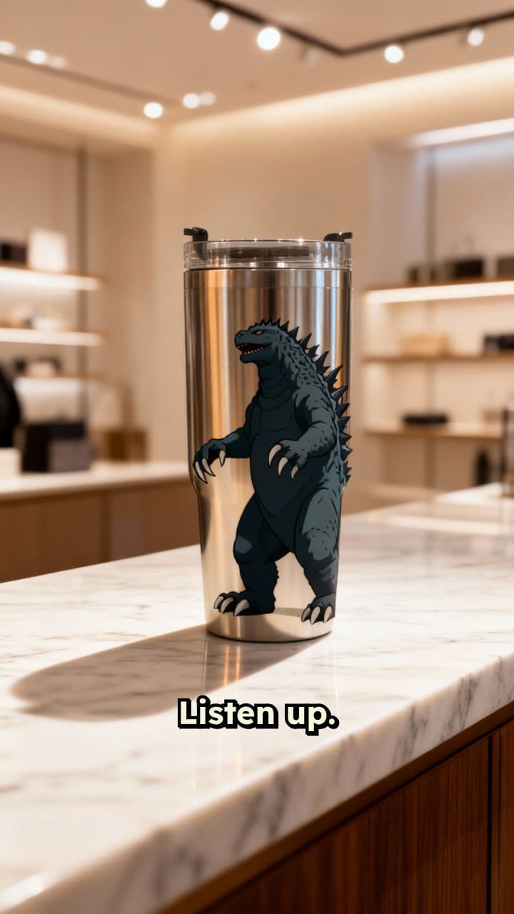 Godzilla Ink-Sketch Travel Tumbler