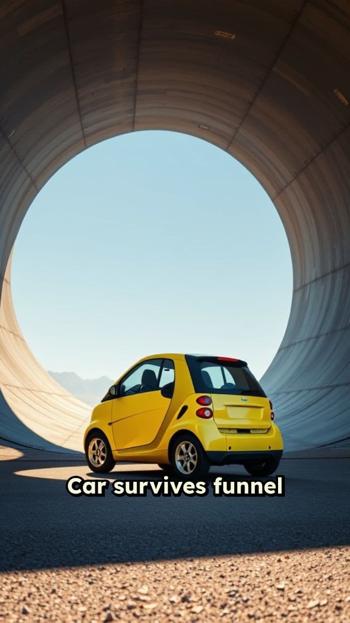 Small Car Triumphs in Funnel Challenge