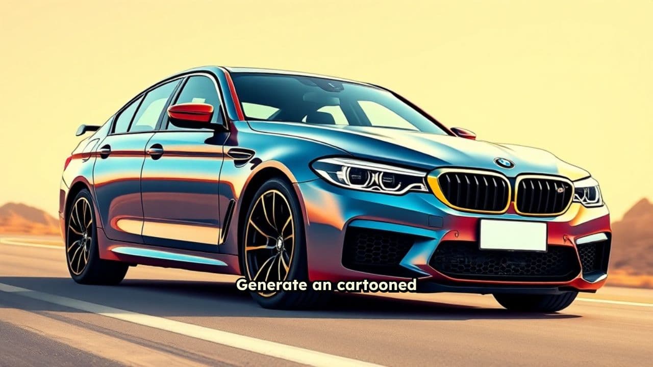 Cartoon BMW M5 Illustration