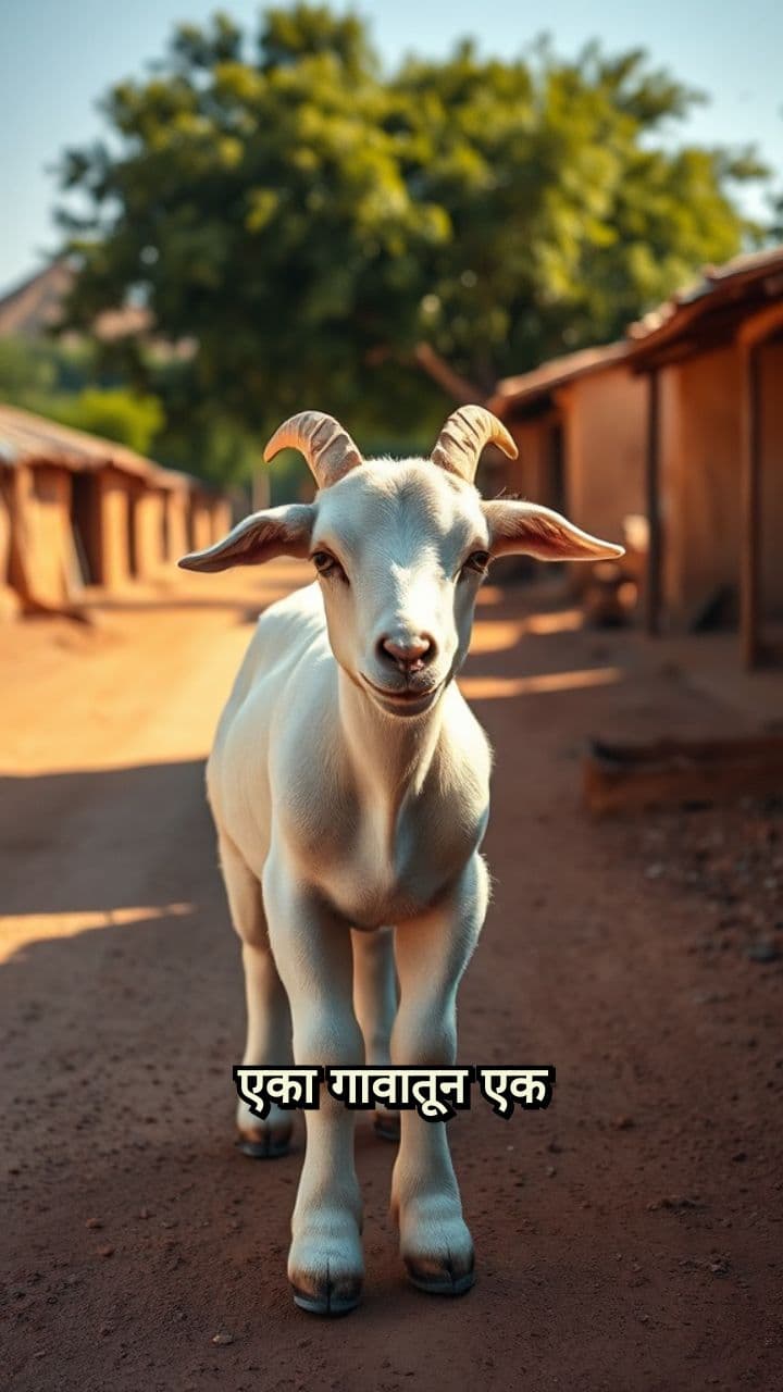 बकरी आणि नारळाचे झाड