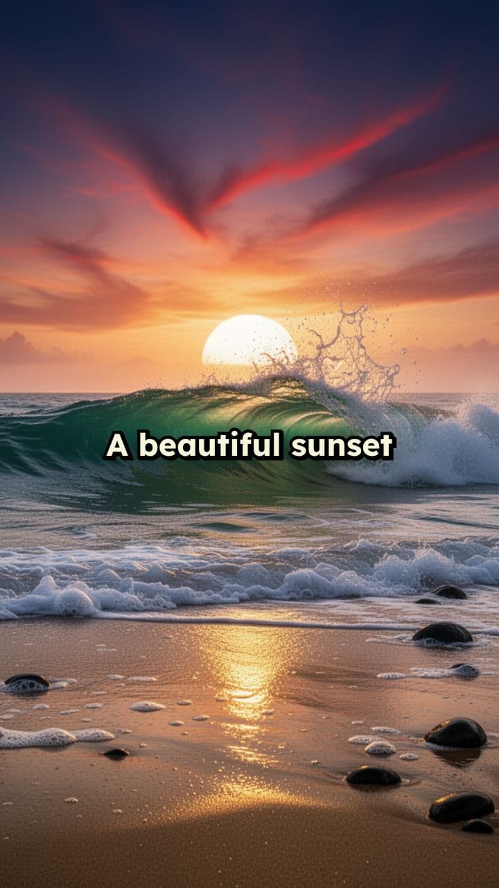 Sunset Waves on the Shore