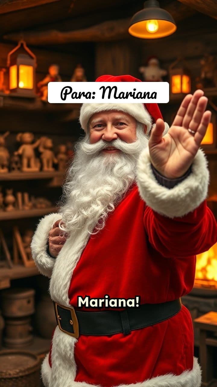 Mensagem Natalina do Papai Noel para Mariana