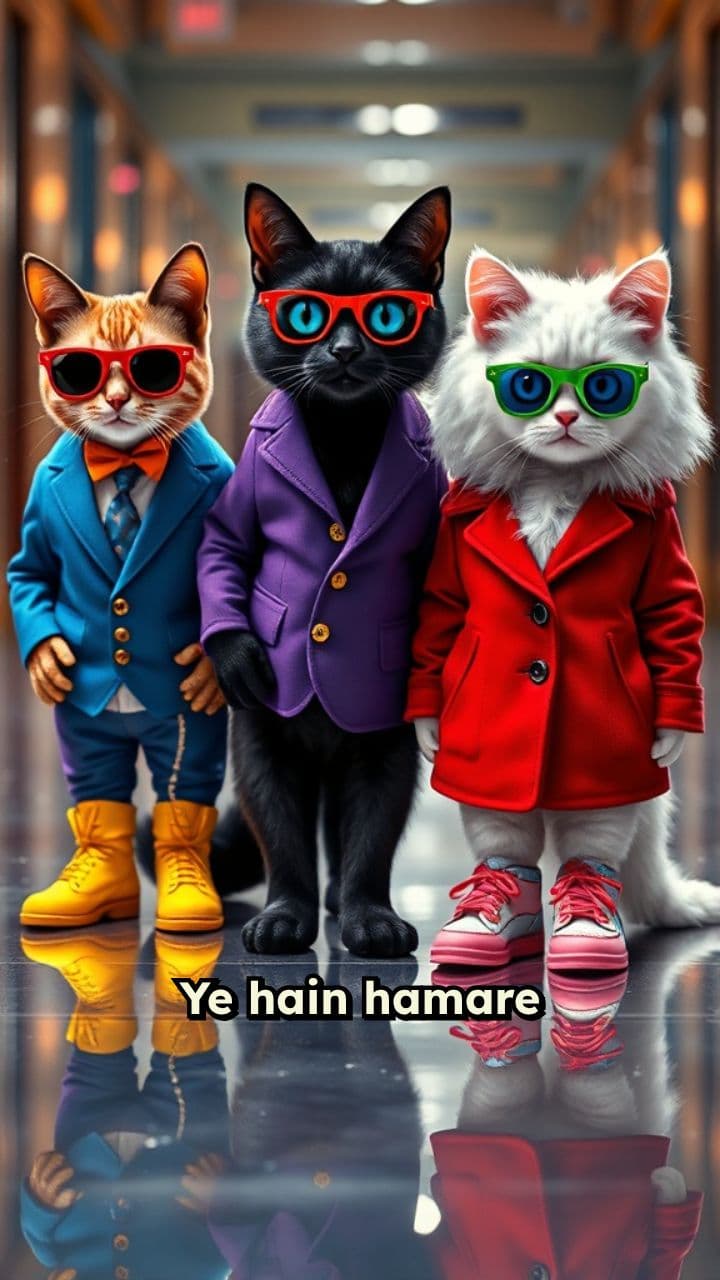 Stylish Cats' Funny Antics