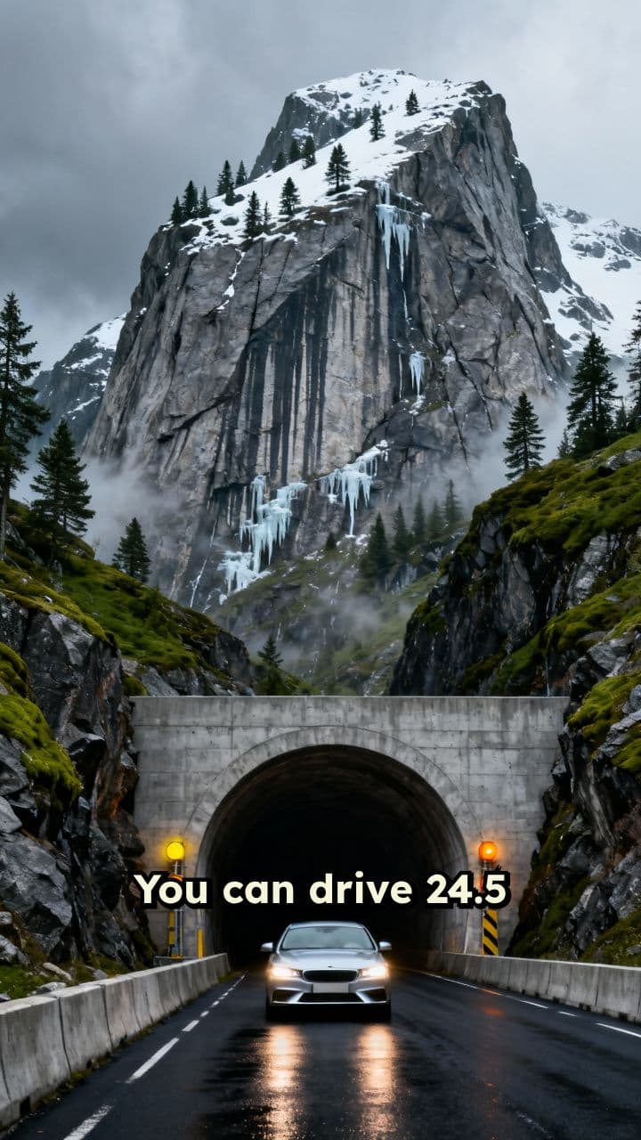 Driving Through the Lærdal Tunnel