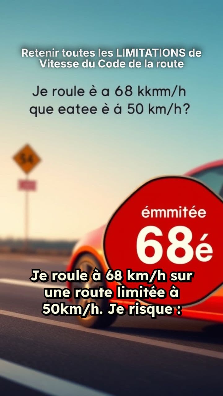 Retenir toutes les LIMITATIONS de Vitesse du Code de la route