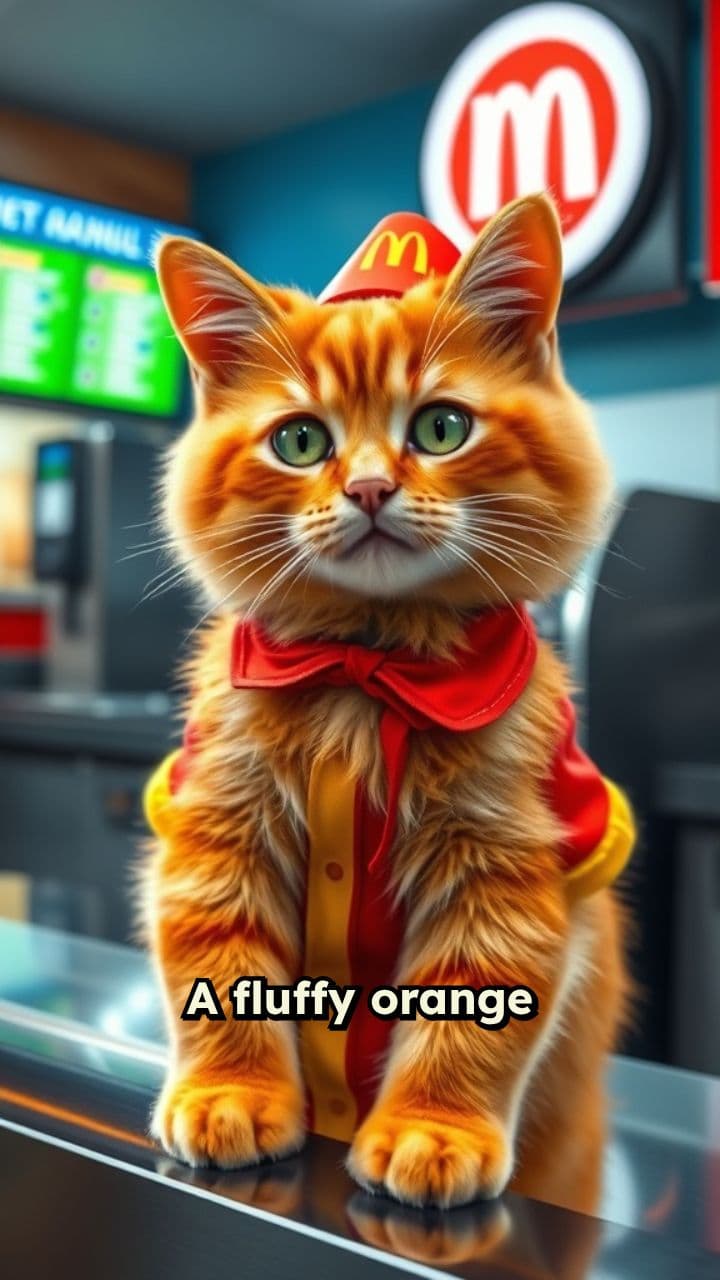 Sleeping Cat Causes Chaos at McDonald's