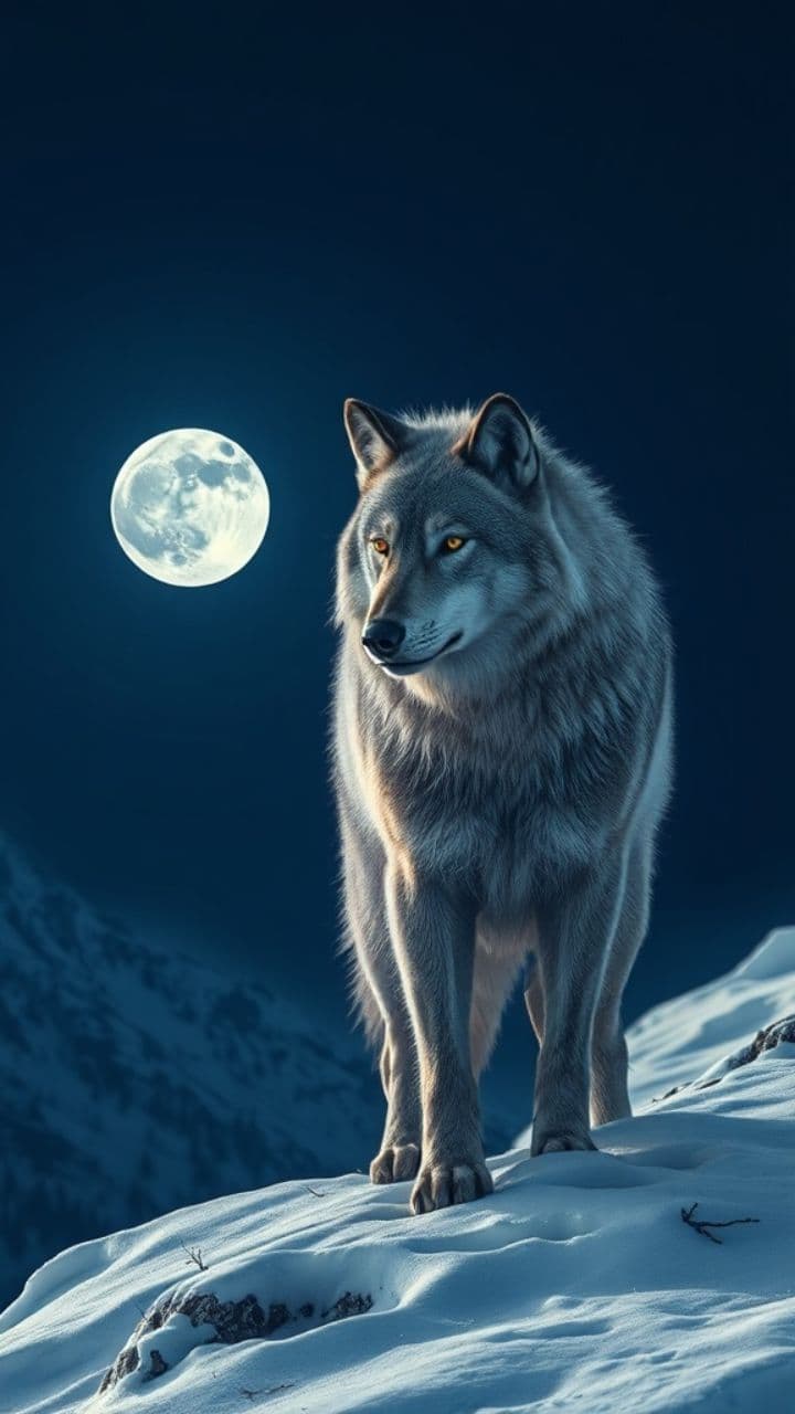 Verlassener Wolf auf der Suche nach Licht