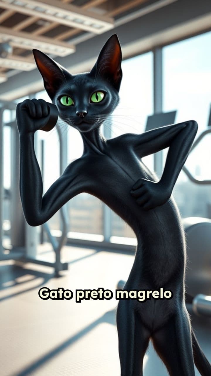 Gato Malhando e Caindo do Supino