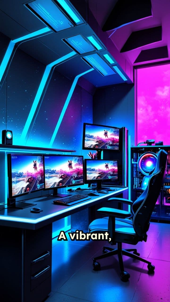 Energetic Gaming Setup Showcase