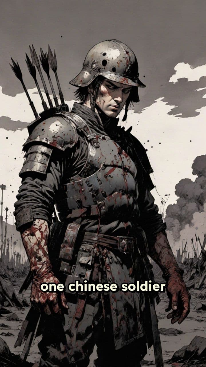 Bloodied Soldier's Struggle