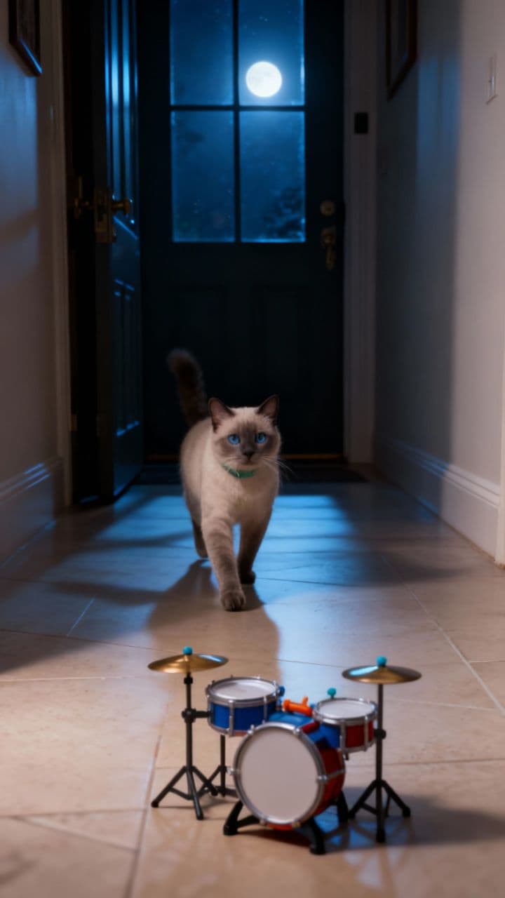Midnight Drummer Cat
