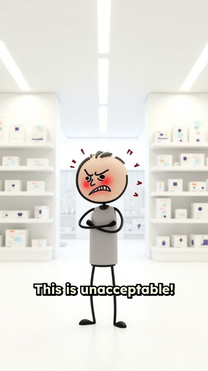 Angry Customer, Calm Manager (Stick Figures)