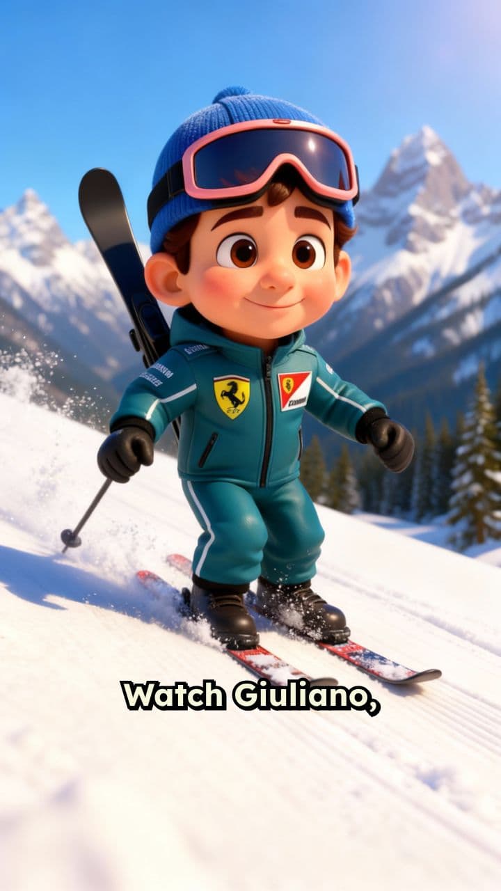 Ferrari Fan Takes on the Slopes