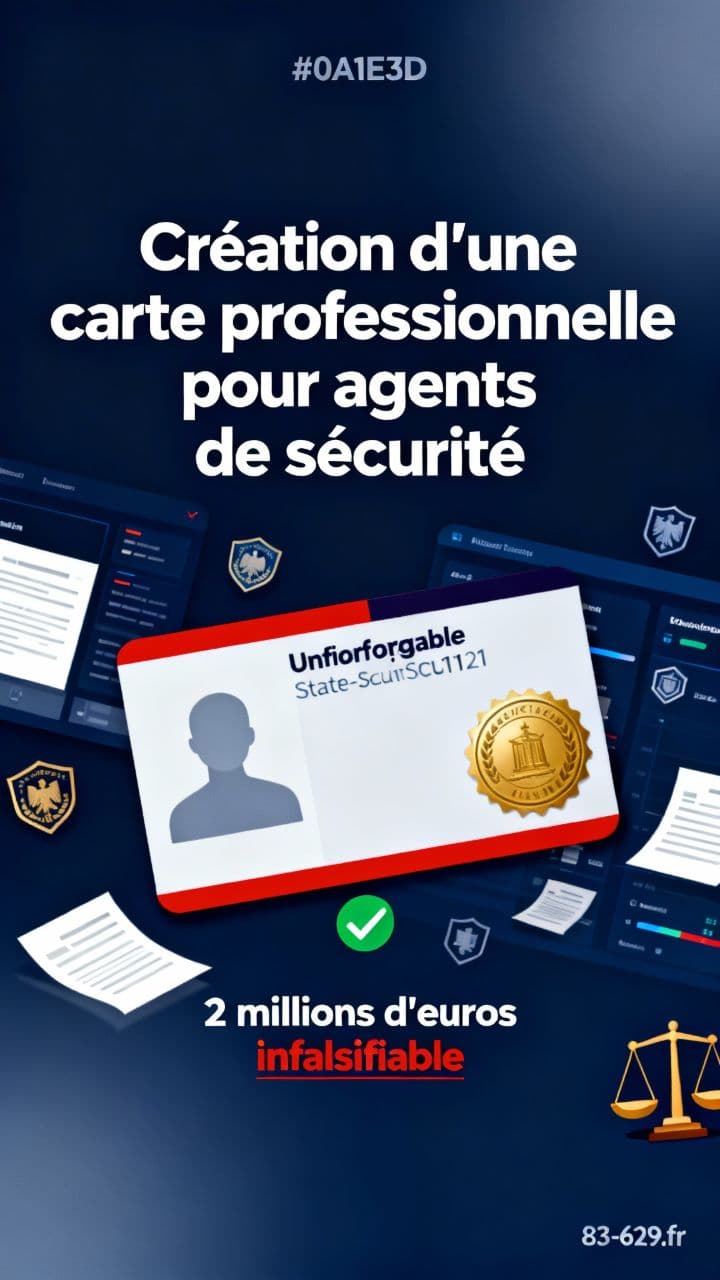 Création d'une carte professionnelle pour agents de sécurité
