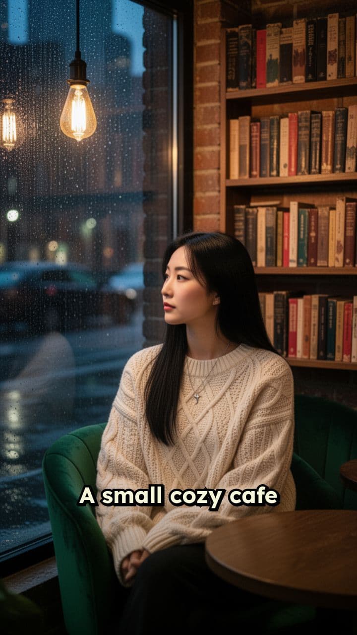 Rainy Neon Cafe Night