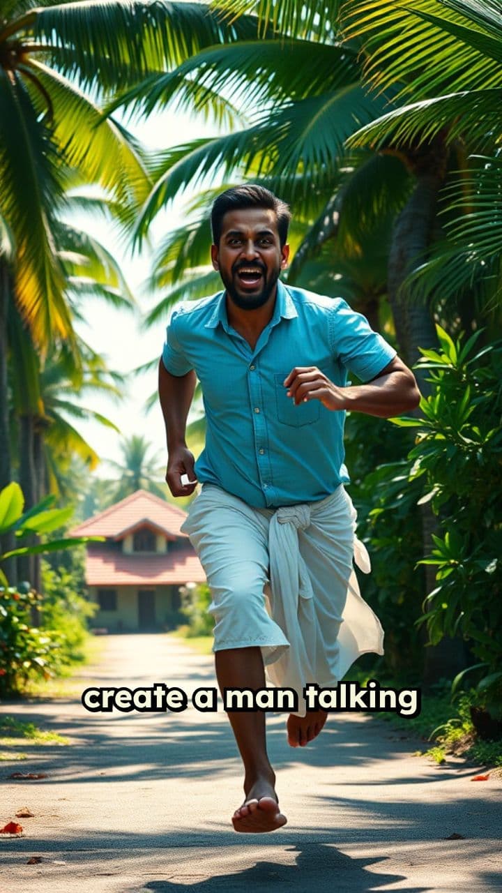 Man Running and Speaking Malayalam