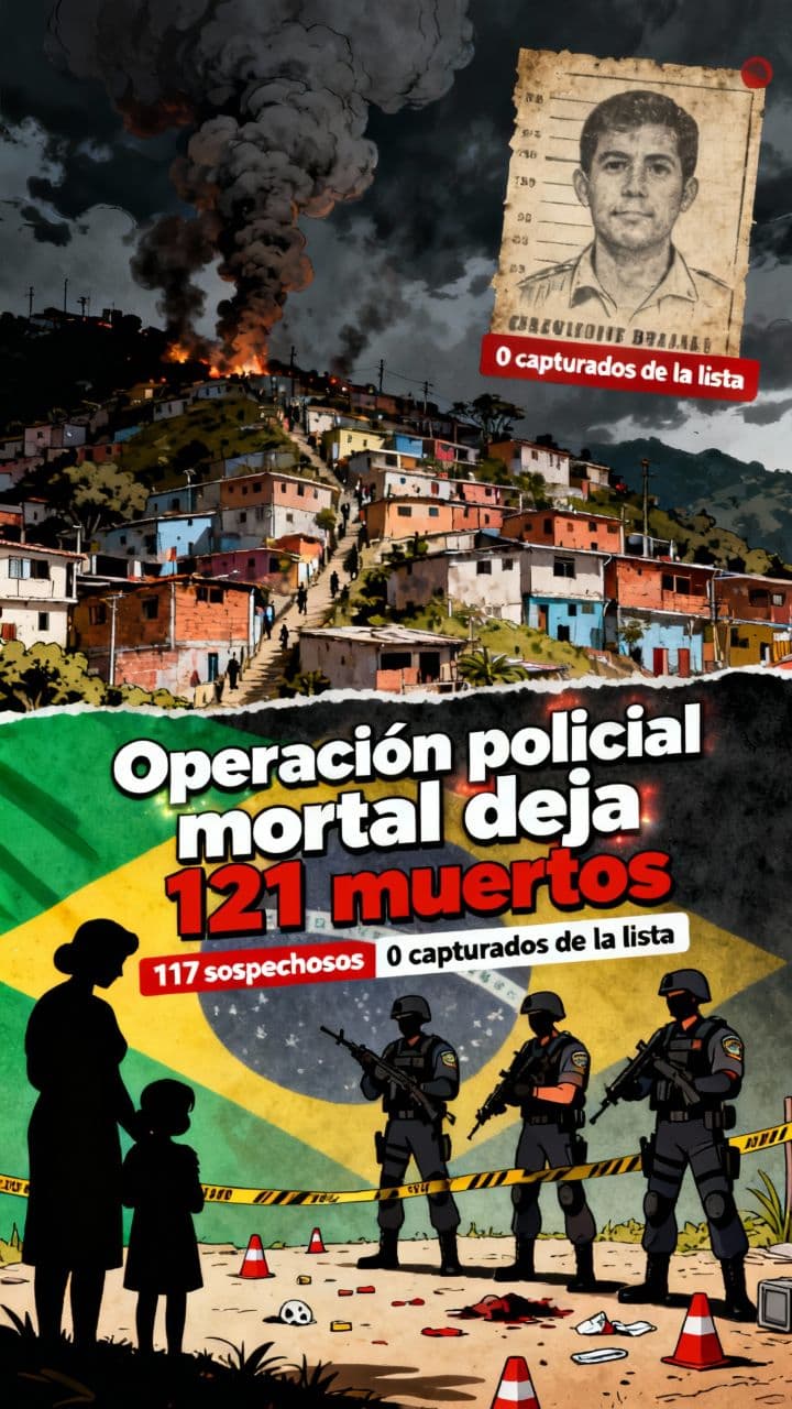 Operación policial mortal deja 121 muertos
